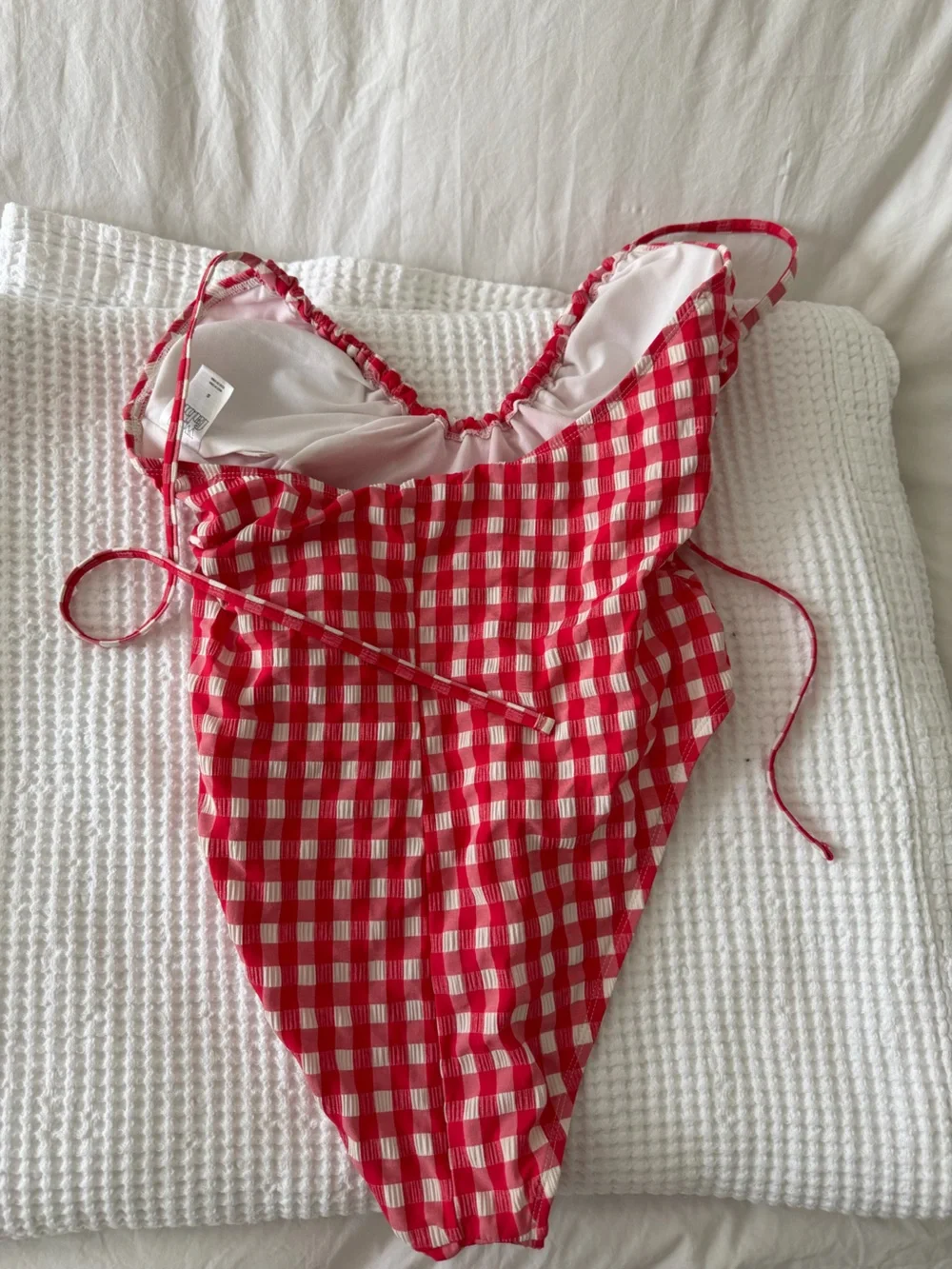 wild fable Red and White Gingham One-Piece Swimsuit